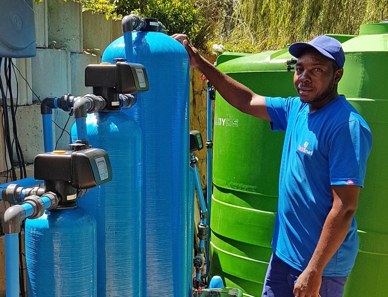 Water treated for high iron content